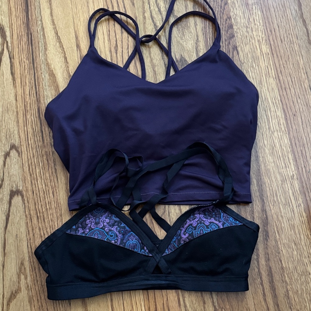 Forever 21 Purple and Black Bralette Set